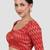 Red & gold zigzag pattern cotton readymade saree blouse