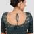 Teal blue & gold zigzag pattern cotton readymade saree blouse