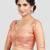 Brocade peach elbow sleeves round neck padded readymade saree blouse