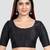 Black kora silk elbow sleeves round neck padded readymade saree blouse