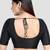 Black kora silk elbow sleeves round neck padded readymade saree blouse