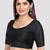 Black kora silk elbow sleeves round neck padded readymade saree blouse