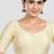Cream kora soilk solid readymade saree blouse with round neckline