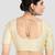 Cream kora soilk solid readymade saree blouse with round neckline
