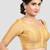 Golden grace: ethnic round neck elbow sleeves readymade saree blouse