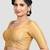 Golden grace: ethnic round neck elbow sleeves readymade saree blouse