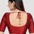 Maroon kora silk elbow sleeves round neck padded readymade saree blouse