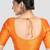 Mustard kora silk elbow sleeves round neck padded readymade saree blouse