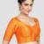 Mustard kora silk elbow sleeves round neck padded readymade saree blouse