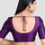 Purple kora silk elbow sleeves round neck padded readymade saree blouse