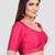 Rani kora silk elbow sleeves round neck padded readymade saree blouse