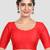 Red kora silk elbow sleeves round neck padded readymade saree blouse