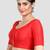 Red kora silk elbow sleeves round neck padded readymade saree blouse