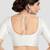 White kora soilk solid readymade saree blouse with round neckline