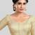 Cream brocade motif ethnic short sleeves padded readymade saree blouse
