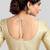 Cream brocade motif ethnic short sleeves padded readymade saree blouse