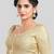 Cream brocade motif ethnic short sleeves padded readymade saree blouse