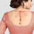 Pink brocade elbow sleeves round neck padded readymade saree blouse