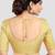 Yellow brocade elbow sleeves round neck padded readymade saree blouse