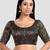 Black banarasi brocade short sleeves padded readymade saree blouse