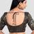 Black banarasi brocade short sleeves padded readymade saree blouse