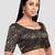 Black banarasi brocade short sleeves padded readymade saree blouse