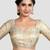Cream banarasi brocade short sleeves padded readymade saree blouse