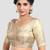 Cream banarasi brocade short sleeves padded readymade saree blouse