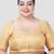 Gold exquisite printed brocade elbow sleeves readymade saree blouse