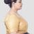 Gold exquisite printed brocade elbow sleeves readymade saree blouse