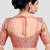 Peach banarasi brocade short sleeves padded readymade saree blouse