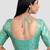 Green banarasi brocade short sleeves padded readymade saree blouse