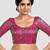 Magenta banarasi brocade short sleeves padded readymade saree blouse