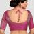 Magenta banarasi brocade short sleeves padded readymade saree blouse