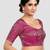 Magenta banarasi brocade short sleeves padded readymade saree blouse