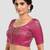 Magenta banarasi brocade short sleeves padded readymade saree blouse