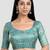 Sky blue banarasi brocade short sleeves padded readymade saree blouse