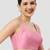 Pink plain silk spaghetti padded readymade saree blouse