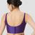 Purple plain silk spaghetti padded readymade saree blouse