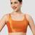Orange plain silk spaghetti padded readymade saree blouse