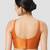 Orange plain silk spaghetti padded readymade saree blouse