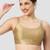 Gold plain silk spaghetti padded readymade saree blouse