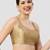 Gold plain silk spaghetti padded readymade saree blouse