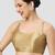 Gold plain silk spaghetti padded readymade saree blouse