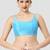 Sky blue plain silk spaghetti padded readymade saree blouse