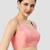 Light peach plain silk spaghetti padded readymade saree blouse