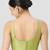 Sea green plain silk spaghetti padded readymade saree blouse