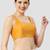 Yellow plain silk spaghetti padded readymade saree blouse