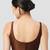 Brown solid raw silk spaghetti saree blouse