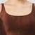 Brown solid raw silk spaghetti saree blouse